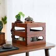 竹制收纳盒多宝格茶具茶柜桌面，可叠加置物盒，茶壶茶杯收纳玲珑套盒