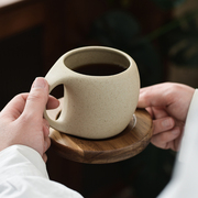 复古陶瓷咖啡杯碟套装设计感小众拿铁浓缩咖啡杯子高档精致马克杯