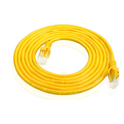 黄色超五类铜包铝成品网线，1m~30米机制跳线家用路由器网络连接线