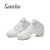 sansha三沙b52l成人，健身运动舞蹈鞋白色，女广场舞鞋皮现代舞鞋