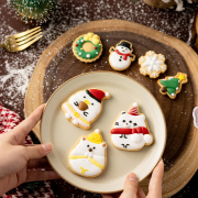 圣诞节饼干模具按压式，弹簧创意圣诞卡通雪花雪人，饼干造型烘焙工具