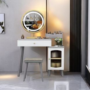 中式家用小户型实木梳妆台现代简约卧室一体简易化妆桌收纳柜