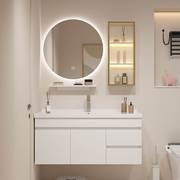浴室柜陶瓷一体盆卫生间智能简约现代洗漱台实木，卫浴洗手盆柜组合