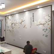 新中式花鸟现代客厅立体墙纸电视背景墙卧室沙发装饰墙布个性壁画