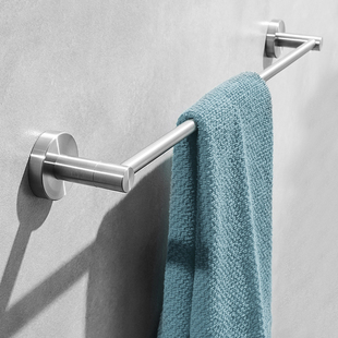 卫生间毛巾架不锈钢304单杆 挂毛巾架子浴室免打孔单层毛巾杆挂杆