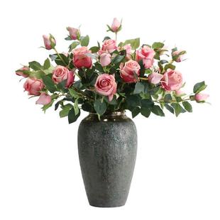 仿真玫瑰花保加利亚玫瑰花花束假花摆设，欧式塑料花，装饰绢花客厅餐
