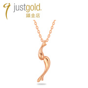 justgold鎮金店如影随形18k玫瑰，黄金吊坠时尚个性7542432r