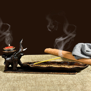 泰国进口香炉家用室内香薰炉实木质东南亚风格泰式摆件创意线香炉