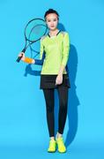 羽毛球服速干乒乓套装长袖运动网球男女球衣情侣女裙裤款上衣大码