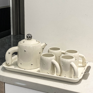 ins高颜值陶瓷水具套装，茶具简约创意家用客厅，冷水壶水杯茶壶茶杯