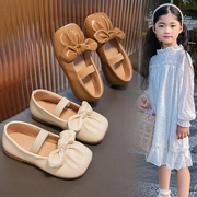 女童皮鞋夏季2024儿童软底单鞋，宝宝洋气浅口公主，鞋配礼服小童