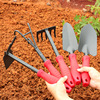 园艺黑色三件套种花工具，套装种植养花种菜养花小铁铲子耙花铲锄头