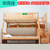 全实木榉木上下床双层床高低子母床成人上下铺儿童床高箱梯柜定制