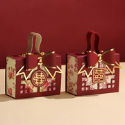 结婚喜糖盒子2024婚礼糖果包装盒订婚手提高级感糖袋礼盒空盒