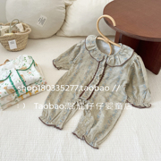 婴儿连体衣春秋季竹纤维，薄款长袖空调服宝宝，哈衣爬服纱布居家竹棉