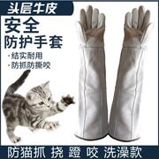 防抓手套猫狗防爬虫蛇老鼠防咬加长厚宠物猫洗澡神器防抓挠伤手套