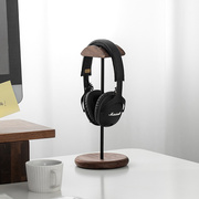 实木头戴式耳机支架电脑桌面显示器，耳机挂架桌边胡桃木耳机架托