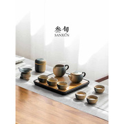 速发叁旬功夫茶具套装带茶盘小型家用轻奢中式泡茶具整套陶瓷茶具