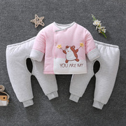 婴儿棉衣套装加厚冬0-1岁女宝宝冬装，男三件套棉袄3-6个月新生