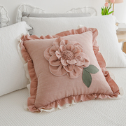 韩式公主花朵抱枕靠垫护腰靠枕装饰卧室床头枕 沙发靠枕含芯 多色