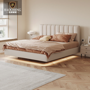 真皮悬浮床现代简约高箱床1.8米双人储物床1.5米卧室小户型齐边床
