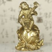 久鉴铜猴摆件铜猴子摆设金属工艺品家居装饰品生肖猴小号寿桃