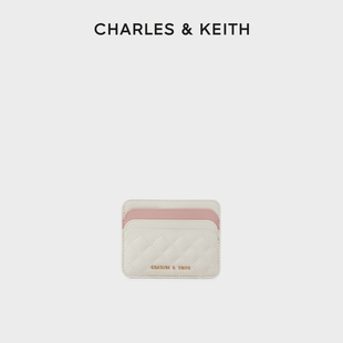 CHARLES&KEITH春女包CK6-50680926-1女士绗缝菱格迷你卡包钱包女