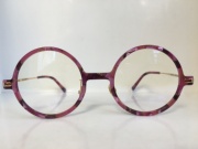 金子眼镜vintage紫红色板材，复古大框圆框眼镜平面镜钛镜腿