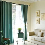 定制地中海美式韩式田园素色，纯色遮光帘工程帘，遮光布客厅(布客厅)窗帘
