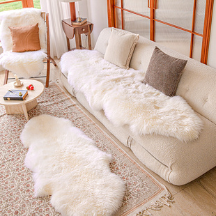 羊毛绒沙发垫冬季加厚不规则高端坐垫皮毛一体现代轻奢盖布巾地毯