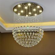 现代复式楼梯灯球形水晶，吊灯餐厅客厅灯具，吊线灯led圆球灯
