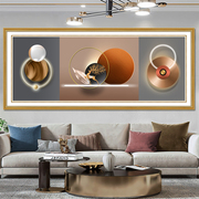 轻奢风几何抽象壁画麋鹿，现代高档客厅，装饰画简约沙发背景墙贴壁画