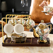 高档陶瓷咖啡杯套装带托盘，欧式现代轻奢ins风英式下午茶茶具茶壶