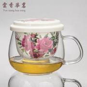 飘逸杯泡茶壶茶具玻璃，茶杯套装喝茶茶器玲珑茶道，杯可拆洗陶瓷内胆