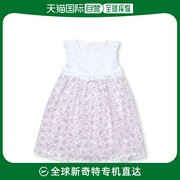 日本直邮slapslip儿童，胸部褶边花卉图案雪纺拼接连衣裙，80至130