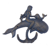 欧式墙钩铸铁工艺品美人鱼双挂钩简约现代家居实用装饰衣帽钥匙钩