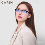 carin眼镜框log板材半框近视眼镜，可配度数设计方框男女中性