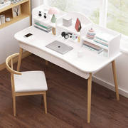 优岸电脑桌台式书桌书架一体桌简约家用学生学习桌写字桌实木腿小