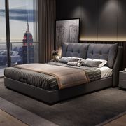 免洗纳米科技布床轻奢实木软床双人床北欧简约现代高箱储物布艺床