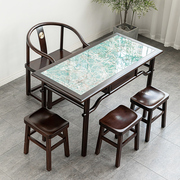新中式茶桌椅组合套装阳台干泡岩板功夫茶桌家用实木茶台桌