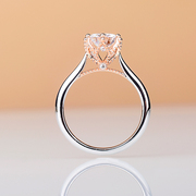 18k白金双色钻戒女六爪人工培育钻石戒指1克拉蕾蒂娅系列婚戒小众
