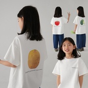 夏季女童蔬菜水果印花短袖T恤洋气儿童打底童装百搭潮流上衣T