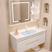 奶油风浴室柜组合洗手台盆柜，洗漱台洗脸盆，简约现代卫生间洗面盆柜