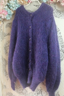 2022年紫色大毛衣，百搭冬款毛衣纯马海毛