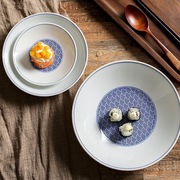 蓝common日本进口餐具美浓烧陶瓷盘日式家用盘子菜盘 青海波
