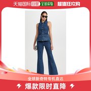 香港直邮潮奢 Self-Portrait 女士蓝色牛仔2件套连体裤