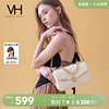 VH包包女包优雅经典牛皮菱格包气质个性设计链条手提包通勤斜挎包