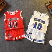 夏季儿童篮球服男童纯棉球服运动套装中大童10号篮球衣运动会班服