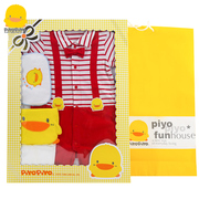 黄色小鸭婴儿礼盒夏季男宝宝纯棉连体衣新生儿满月礼周岁礼盒
