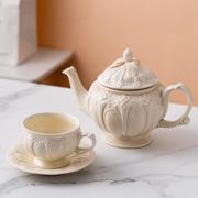 英式浮雕复古宫廷风咖啡杯简约 下午茶套装创意陶瓷水壶 欧式茶杯
